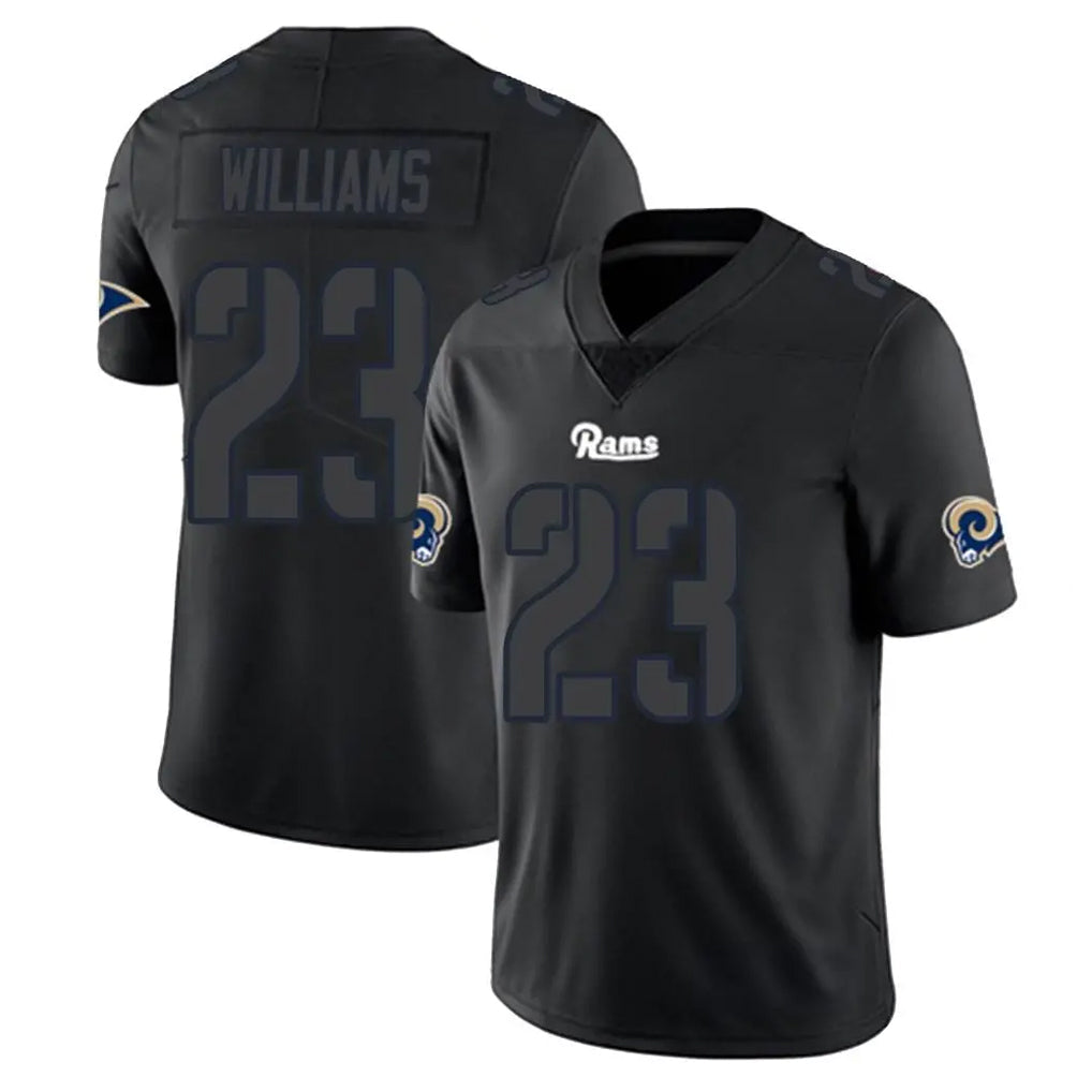 Jdoa LA.Rams #23 Kyren Williams Player Black Impact Limited Home Game Stitched Jerseys