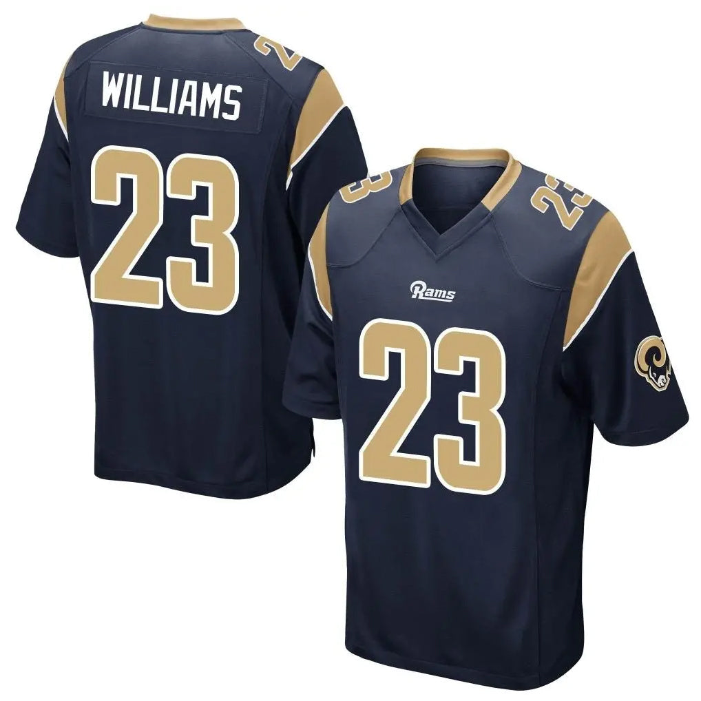 Jdoa LA.Rams #23 Kyren Williams Player Navy Home Game Stitched Jerseys