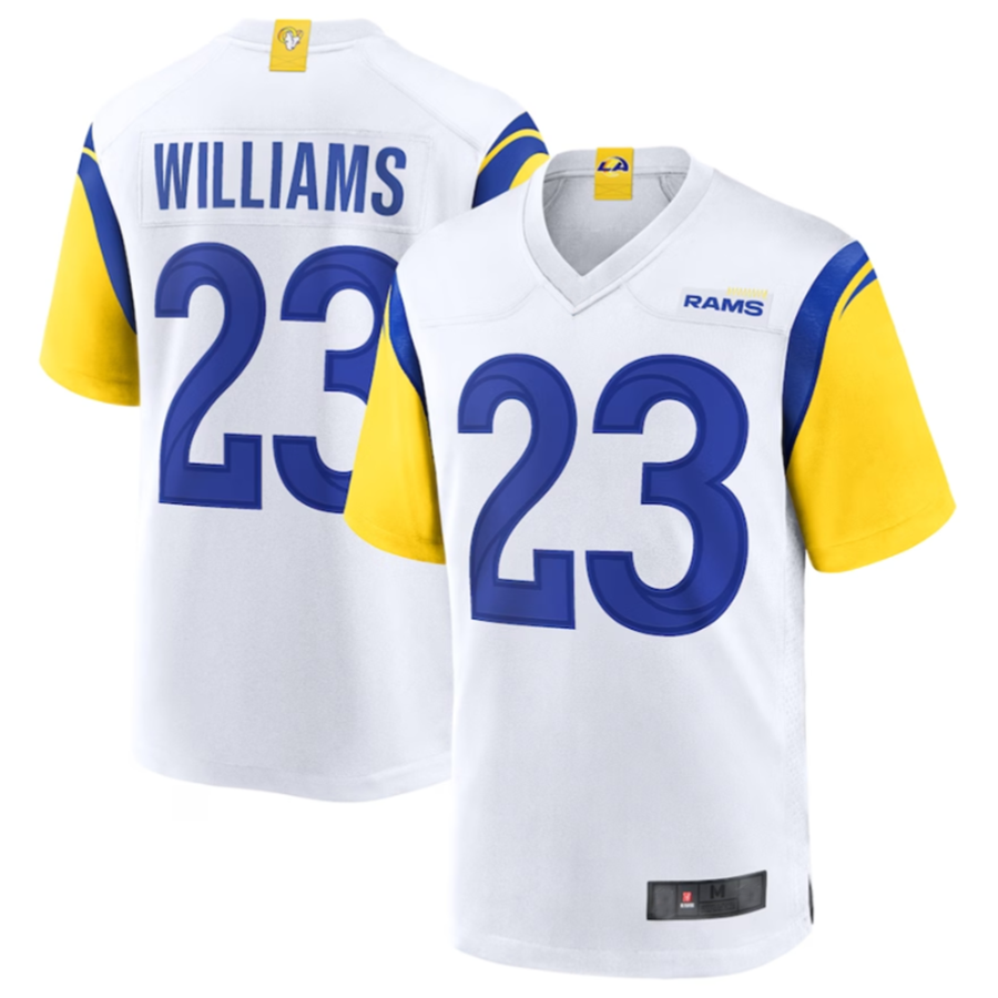 Jdoa LA.Rams #23 Kyren Williams White Game Jersey American Stitched Jerseys