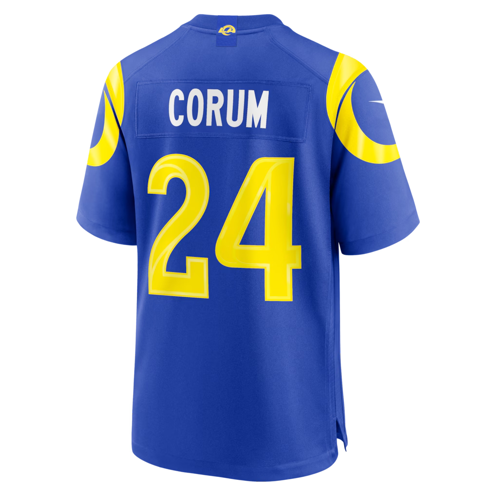 Jdoa LA.Rams #24 Blake Corum Royal Game Stitched Jerseys
