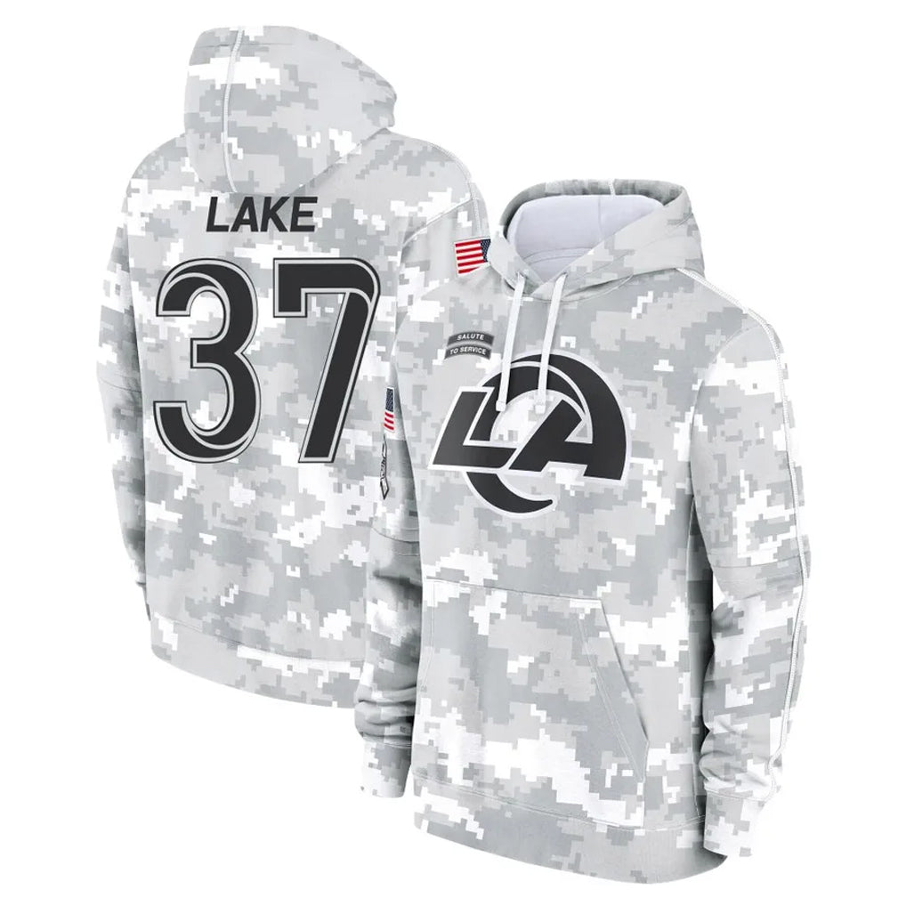 Jdoa LA.Rams #37 Quentin Lake Player Arctic Camo Salute to Service Hoodies Limited Game Stitched Jerseys