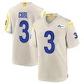 Jdoa LA.Rams #3 Kam Curl Player Bone Home Game Stitched Jerseys