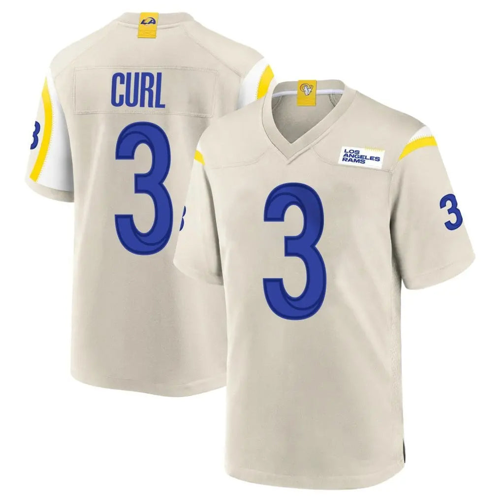 Jdoa LA.Rams #3 Kam Curl Player Bone Home Game Stitched Jerseys