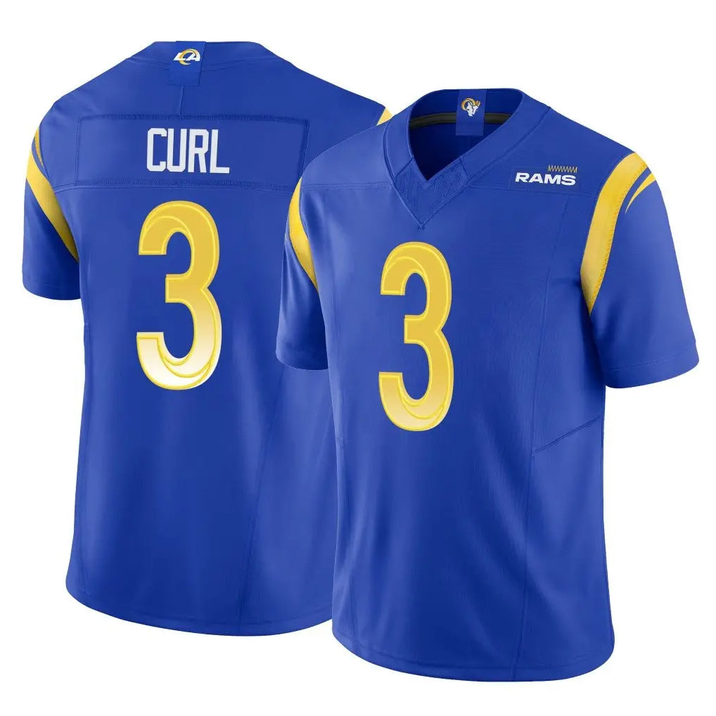 Jdoa LA.Rams #3 Kam Curl Player Royal Limited Vapor F.U.S.E. Home Game Stitched Jerseys