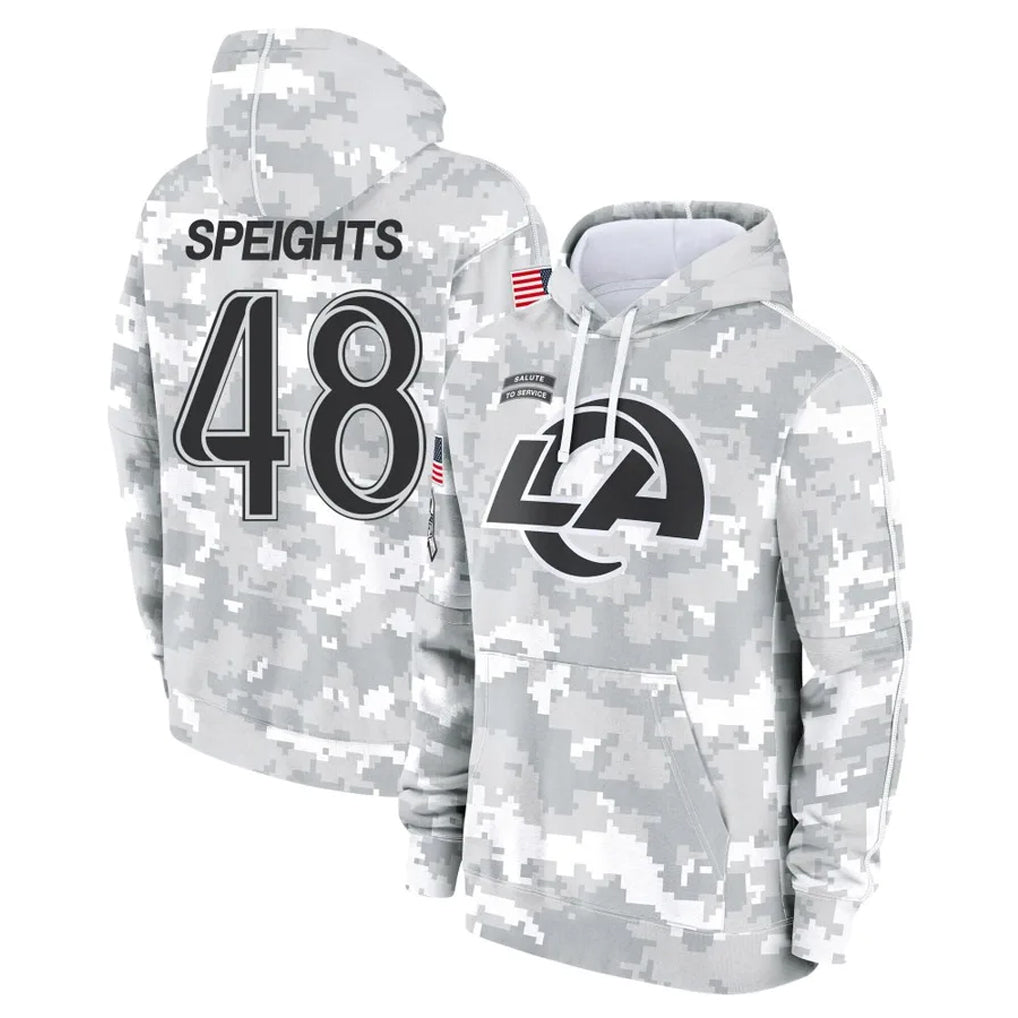 Jdoa LA.Rams #48 Omar Speights Player Arctic Camo Salute to Service Hoodies Limited Game Stitched Jerseys