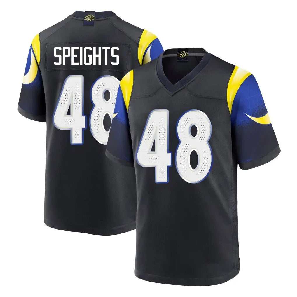 Jdoa LA.Rams #48 Omar Speights Player Black Midnight Rivalries Collection Home Game Stitched Jerseys