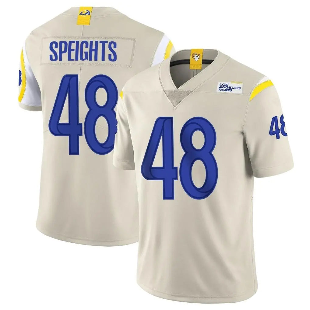 Jdoa LA.Rams #48 Omar Speights Player Bone Limited Vapor Home Game Stitched Jerseys