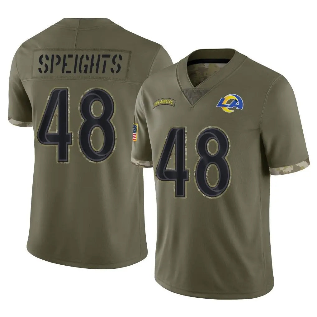 Jdoa LA.Rams #48 Omar Speights Player Olive Salute To Service Limited Stitched Jerseys