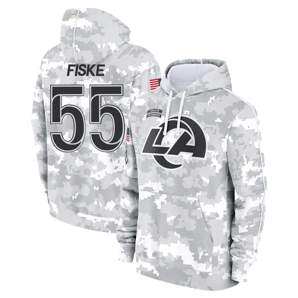 Jdoa LA.Rams #55 Braden Fiske Player Arctic Camo Salute to Service Hoodies Limited Game Stitched Jerseys