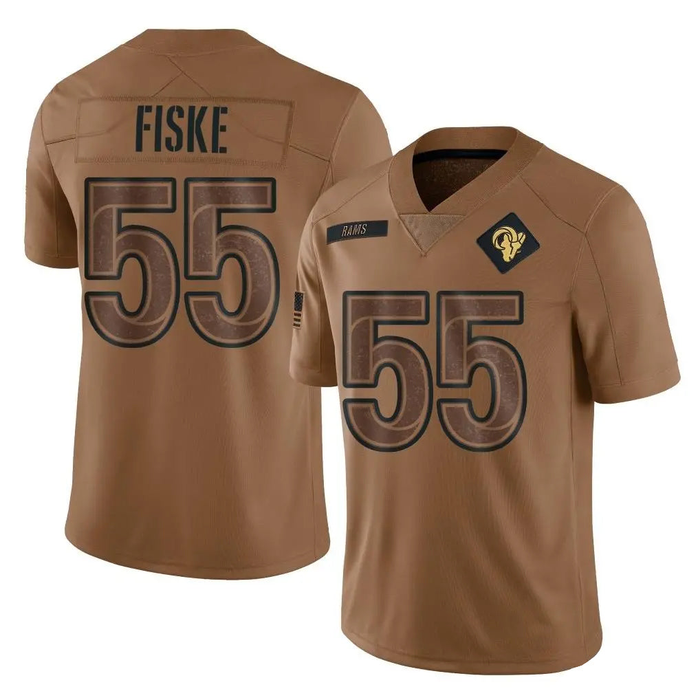 Jdoa LA.Rams #55 Braden Fiske Player Brown Salute To Service Limited Stitched Jerseys