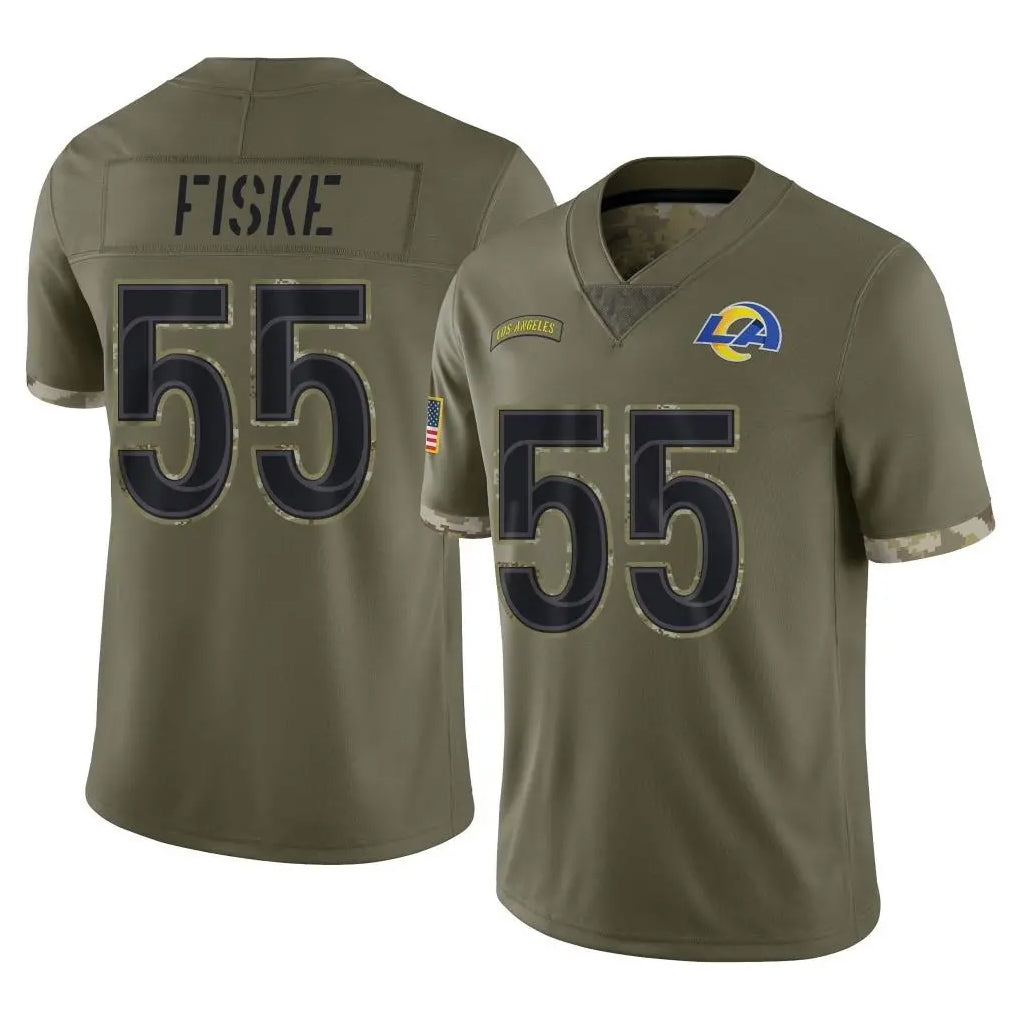 Jdoa LA.Rams #55 Braden Fiske Player Olive Salute To Service Limited Stitched Jerseys
