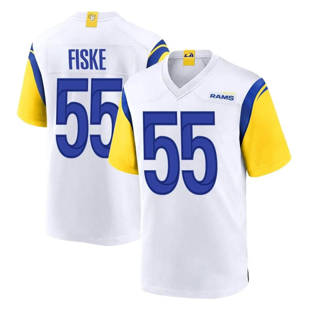 Jdoa LA.Rams #55 Braden Fiske Player White Home Game Stitched Jerseys