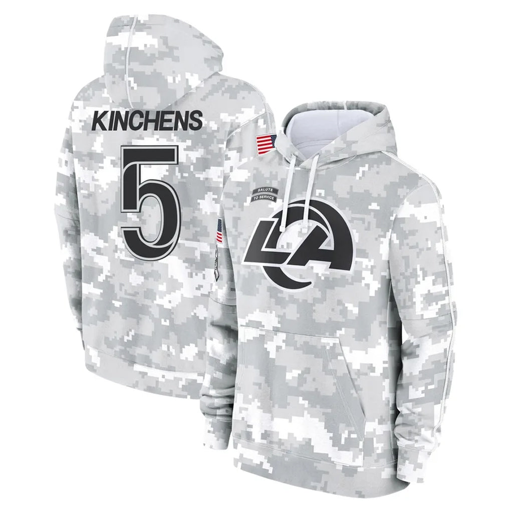 Jdoa LA.Rams #5 Kamren Kinchens Player Arctic Camo Salute to Service Hoodies Limited Game Stitched Jerseys