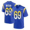 Jdoa LA.Rams #69 Kevin Dotson Player Royal Home Game Stitched Jerseys