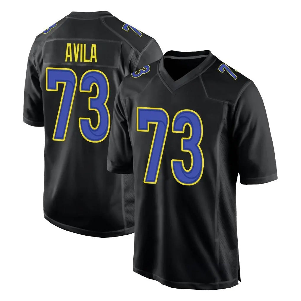 Jdoa LA.Rams #73 Steve Avila Player Black Fashion Limited Home Game Stitched Jerseys