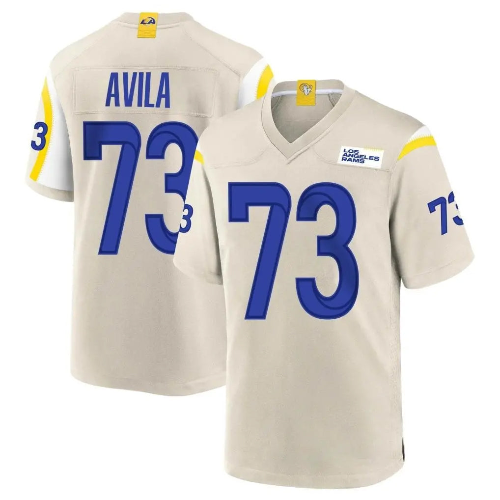Jdoa LA.Rams #73 Steve Avila Player Bone Home Game Stitched Jerseys