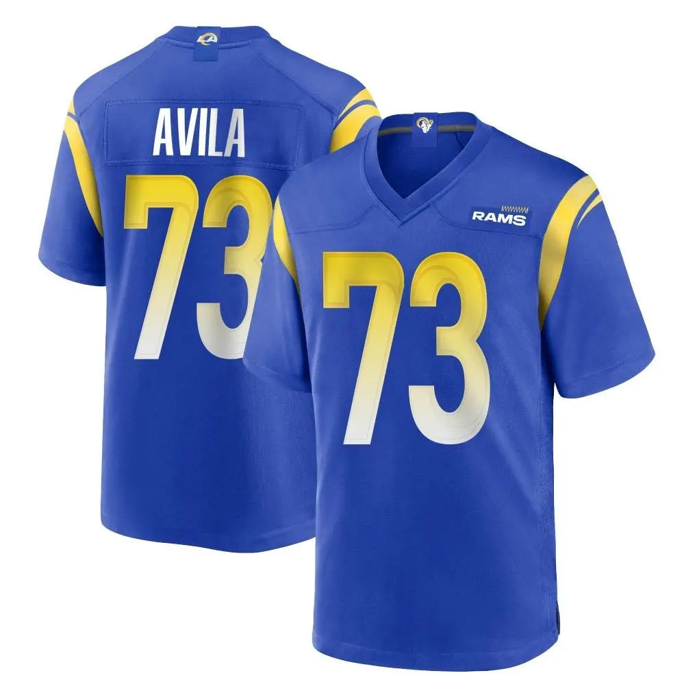 Jdoa LA.Rams #73 Steve Avila Player Royal Home Game Stitched Jerseys