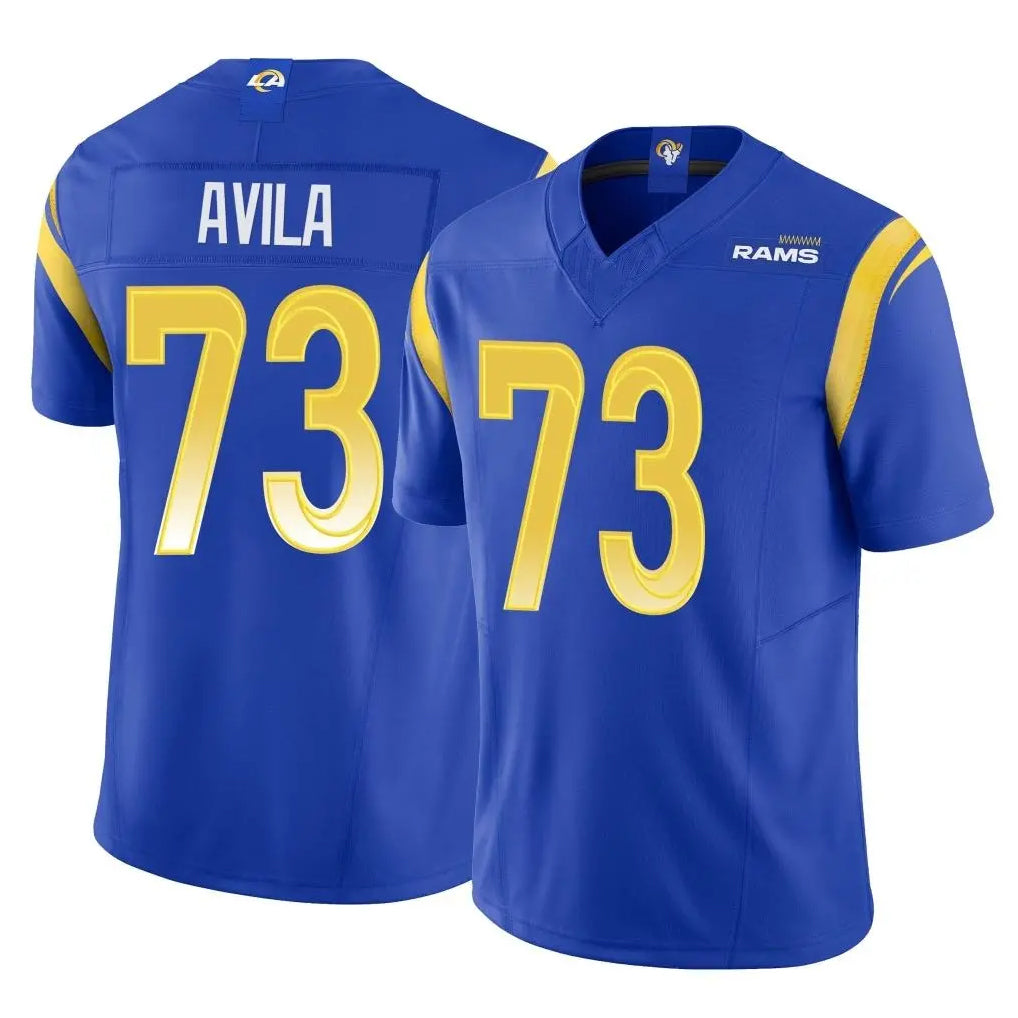 Jdoa LA.Rams #73 Steve Avila Player Royal Limited Vapor F.U.S.E. Home Game Stitched Jerseys