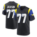 Jdoa LA.Rams #77 Alaric Jackson Player Black Midnight Rivalries Collection Home Game Stitched Jerseys