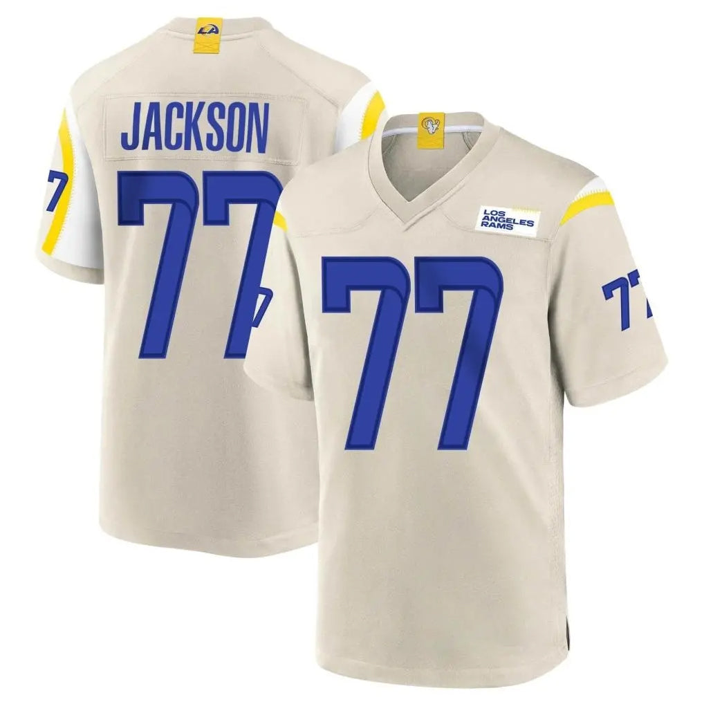 Jdoa LA.Rams #77 Alaric Jackson Player Bone Home Game Stitched Jerseys