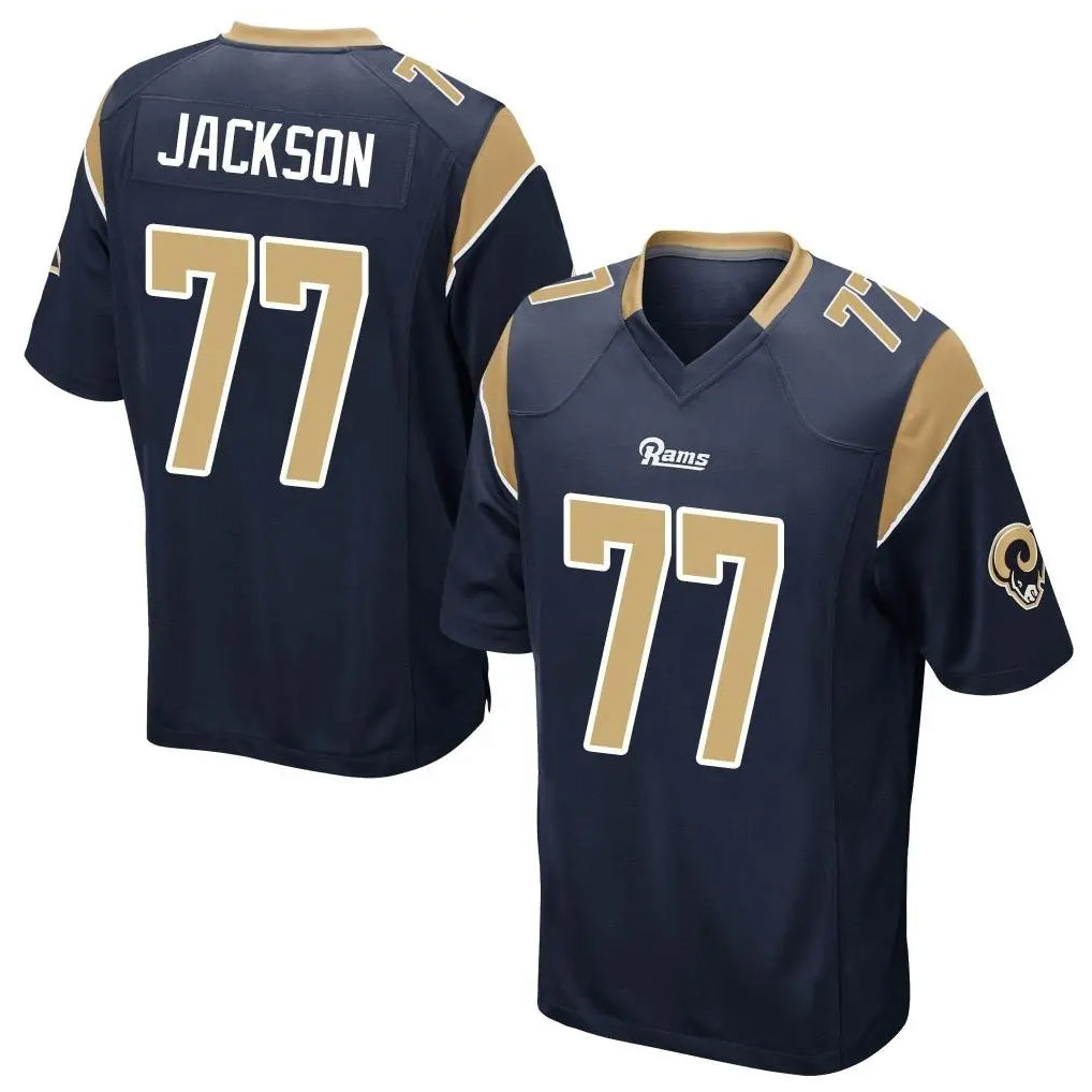 Jdoa LA.Rams #77 Alaric Jackson Player Navy Home Game Stitched Jerseys