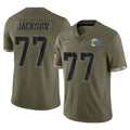 Jdoa LA.Rams #77 Alaric Jackson Player Olive Salute To Service Limited Stitched Jerseys