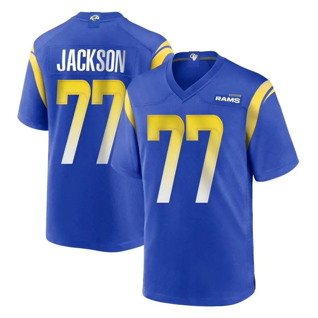 Jdoa LA.Rams #77 Alaric Jackson Player Royal Home Game Stitched Jerseys