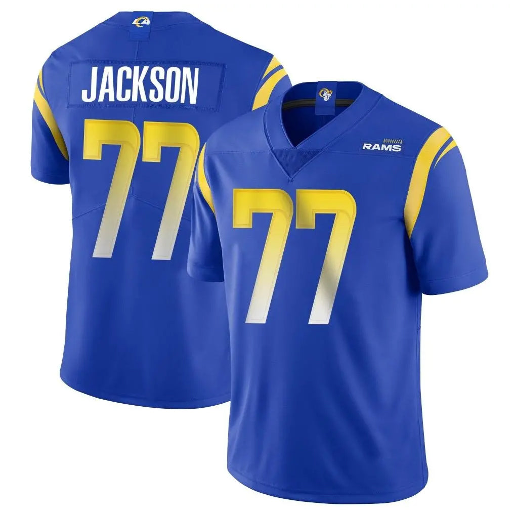 Jdoa LA.Rams #77 Alaric Jackson Player Royal Limited Vapor Untouchable Home Game Stitched Jerseys