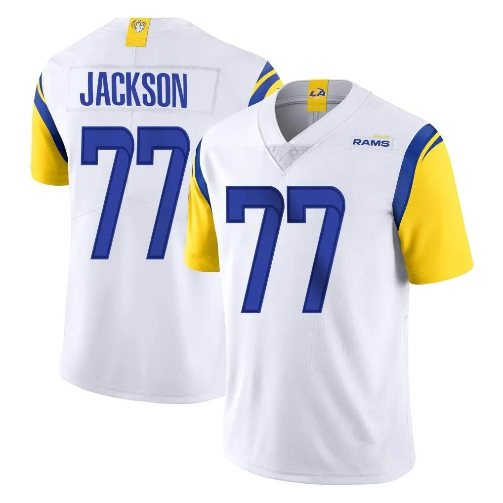 Jdoa LA.Rams #77 Alaric Jackson Player White Limited Vapor Untouchable Home Game Stitched Jerseys