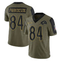 Jdoa LA.Rams #84 Colby Parkinson Player Olive Salute To Service Limited Game Stitched Jerseys