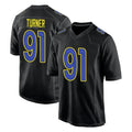 Jdoa LA.Rams #91 Kobie Turner Player Black Fashion Limited Home Game Stitched Jerseys