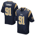 Jdoa LA.Rams #91 Kobie Turner Player Navy Home Game Stitched Jerseys