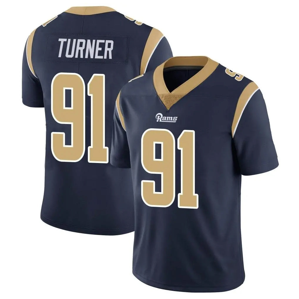 Jdoa LA.Rams #91 Kobie Turner Player Navy Limited Vapor Untouchable Home Game Stitched Jerseys