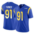 Jdoa LA.Rams #91 Kobie Turner Player Royal Limited Vapor F.U.S.E. Home Game Stitched Jerseys