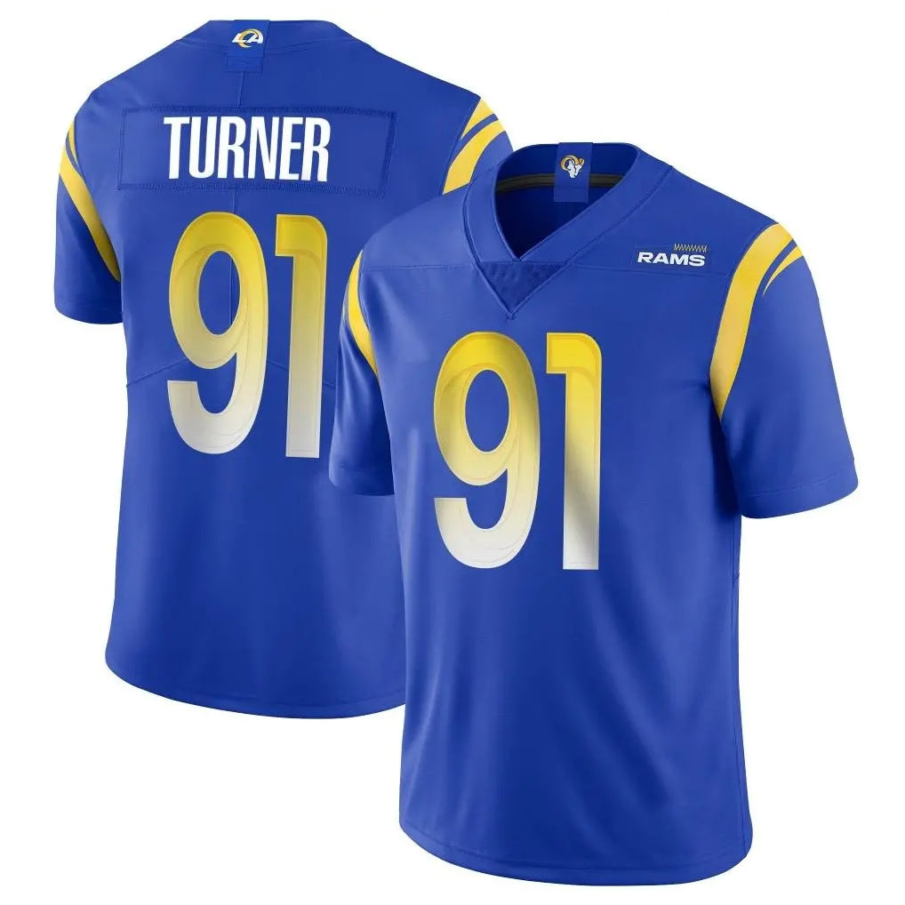 Jdoa LA.Rams #91 Kobie Turner Player Royal Limited Vapor Untouchable Home Game Stitched Jerseys