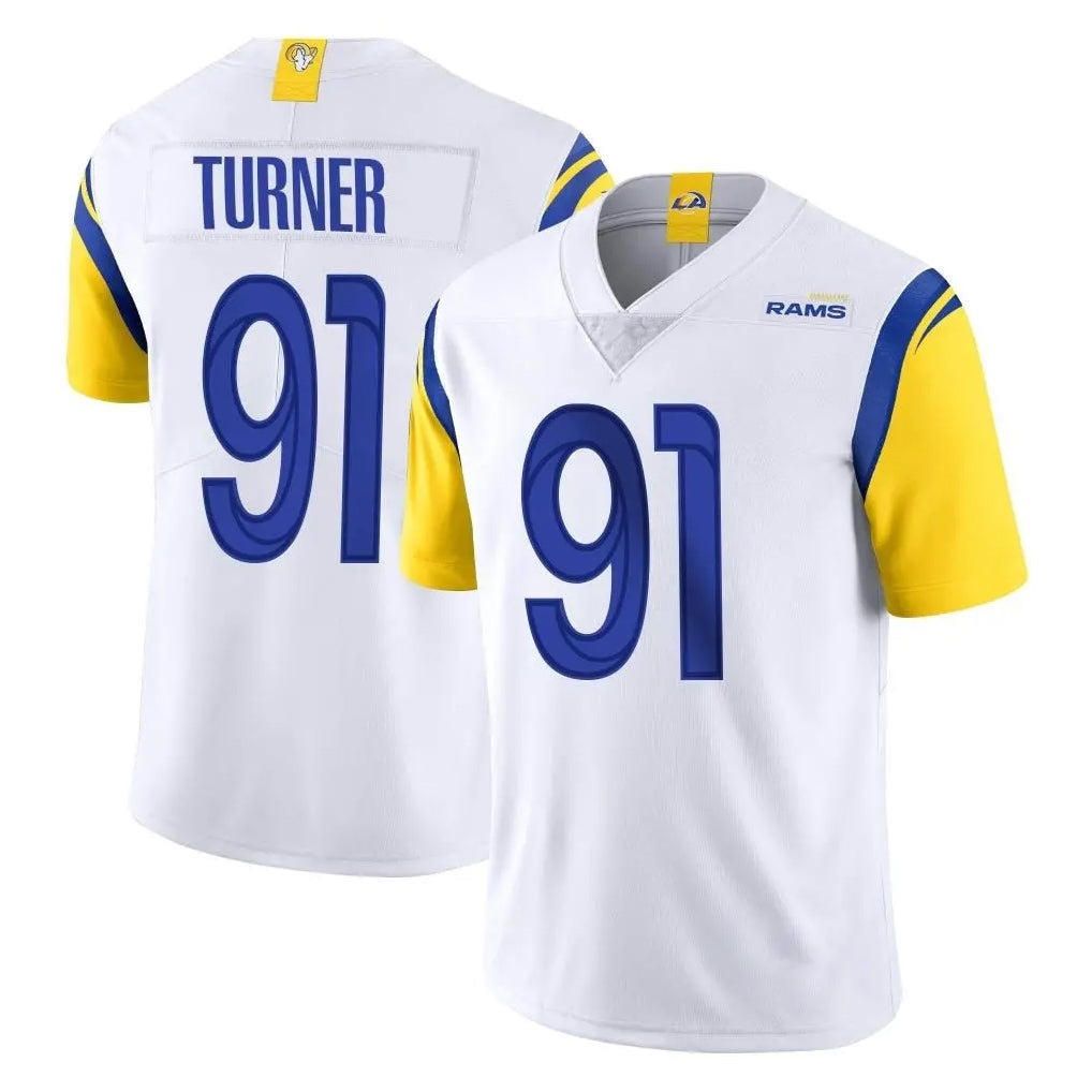 Jdoa LA.Rams #91 Kobie Turner Player White Limited Vapor Untouchable Home Game Stitched Jerseys