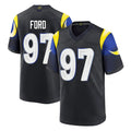 Jdoa LA.Rams #97 Poona Ford Player Black Midnight Rivalries Collection Home Game Stitched Jerseys