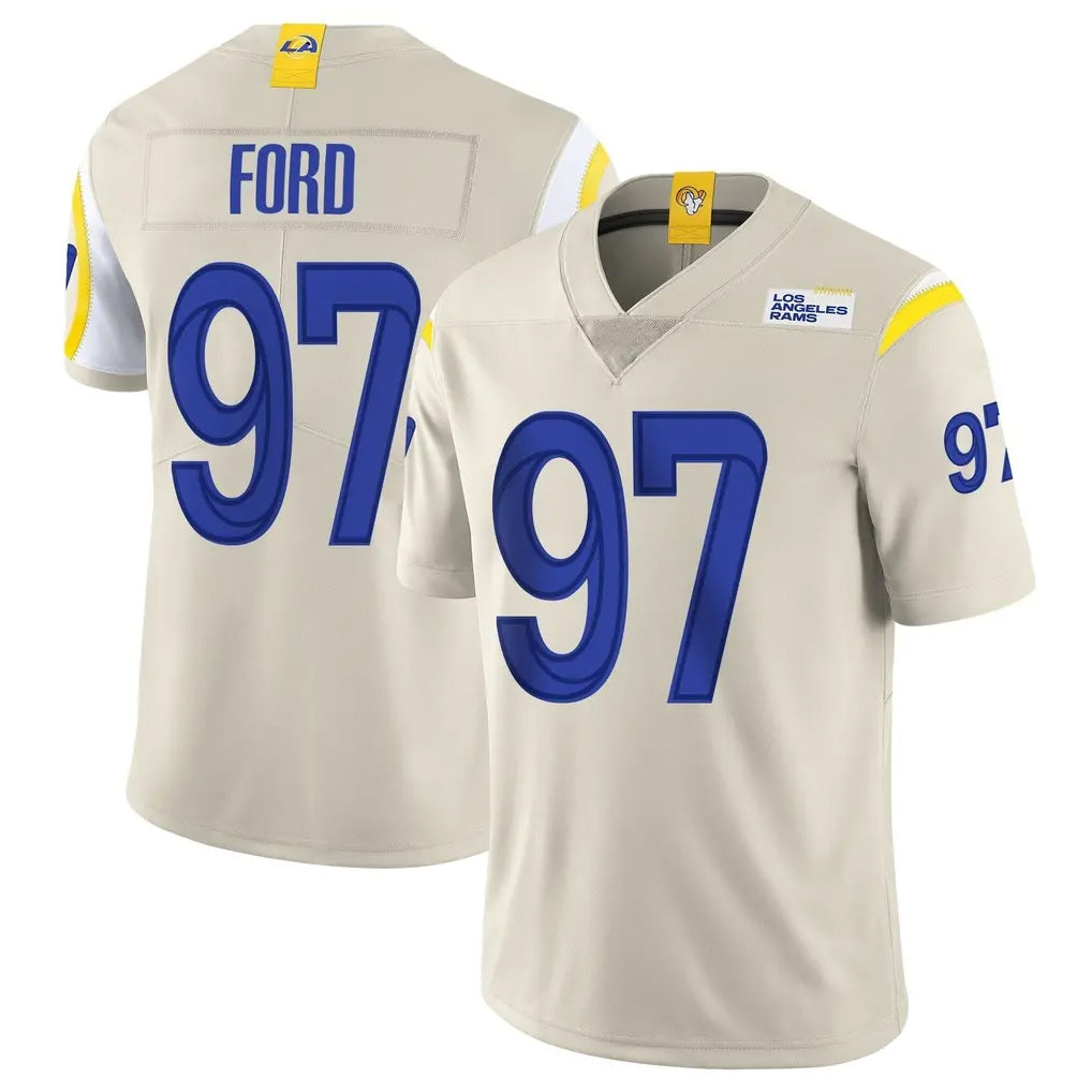 Jdoa LA.Rams #97 Poona Ford Player Bone Limited Vapor Home Game Stitched Jerseys