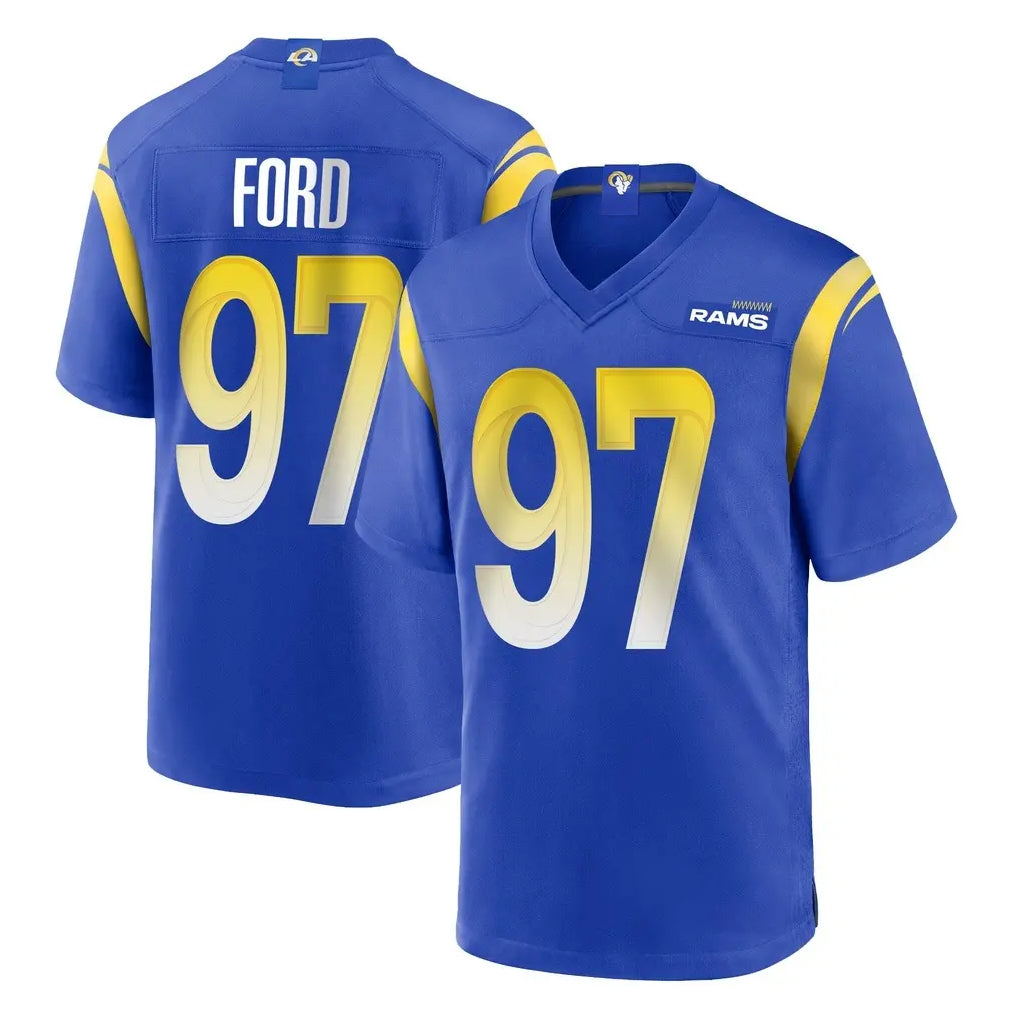Jdoa LA.Rams #97 Poona Ford Player Royal Home Game Stitched Jerseys