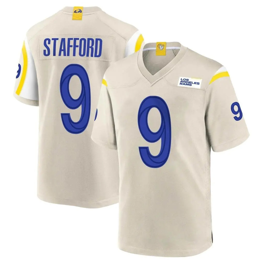 Jdoa LA.Rams #9 Matthew Stafford Player Bone Home Game Stitched Jerseys