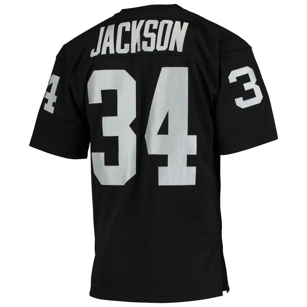 Jdoa LV.Raiders 1990 #34 Bo Jackson Mitchell & Ness Black Authentic Throwback Retired Player Stitched Puhic Jersey