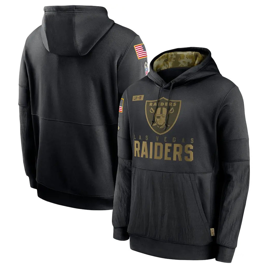 Jdoa LV.Raiders Black Salute to Service Hoodies Limited Game Blank Player Stitched Jerseys