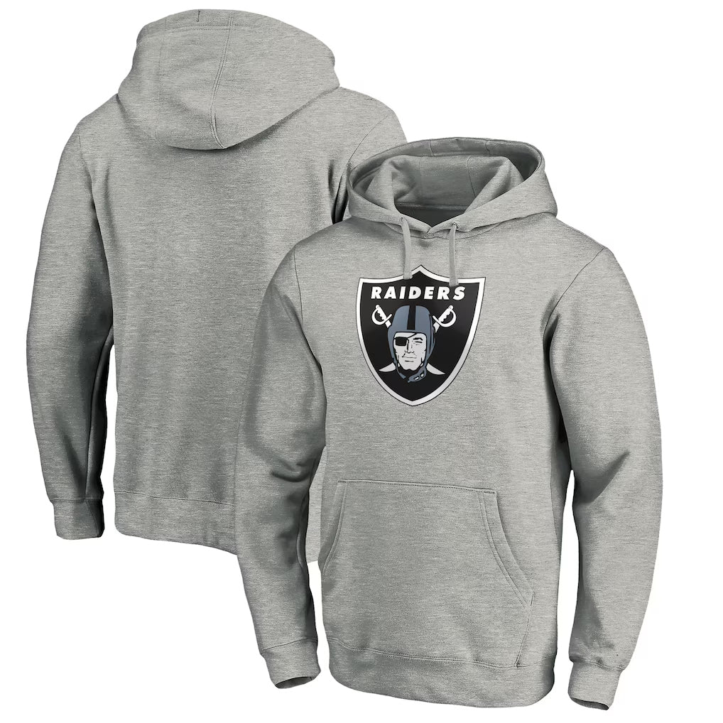 Jdoa LV.Raiders Gray LOGO Pullover Hoodies Home Game Blank Player Stitched Jerseys