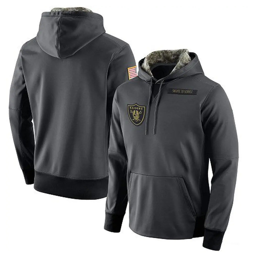 Jdoa LV.Raiders Gray Pullover Hoodies Home Game Blank Player Stitched Jerseys