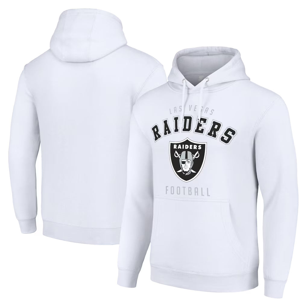 Jdoa LV.Raiders White LOGO Pullover Hoodies Home Game Blank Player Stitched Jerseys