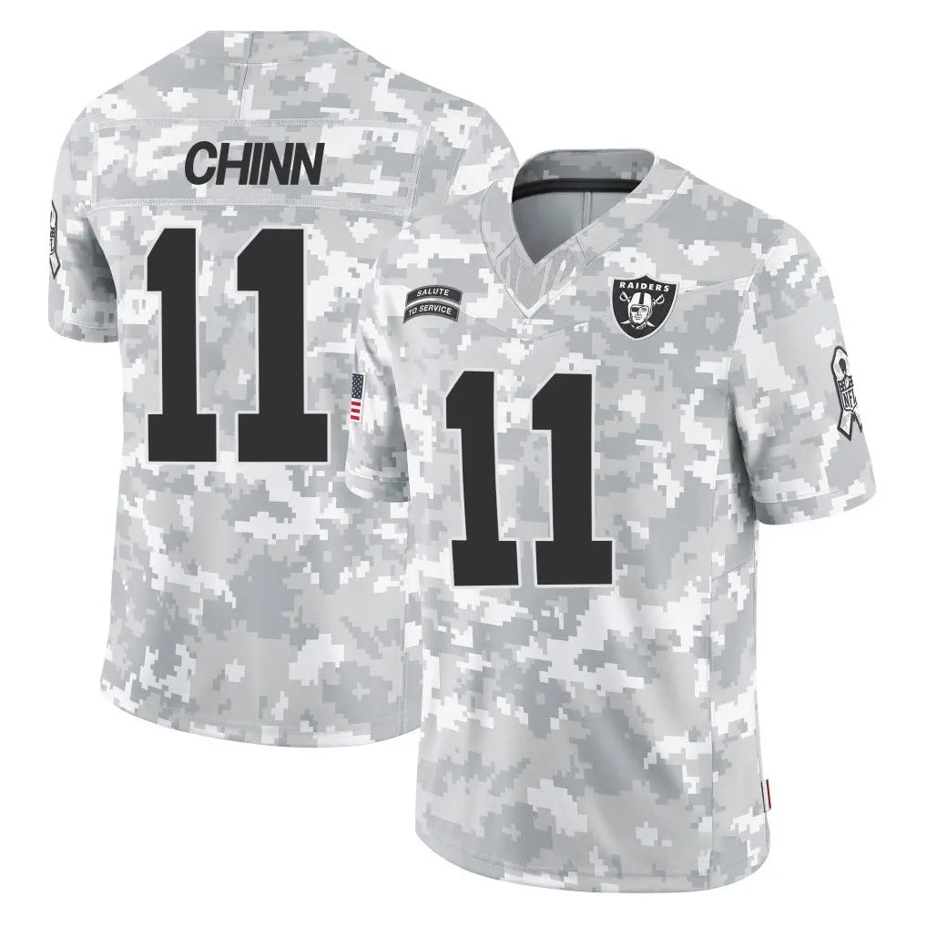 Jdoa LV.Raiders #11 Jeremy Chinn Player Arctic Camo Salute To Service Limited Game Stitched Jerseys
