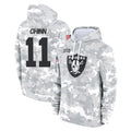 Jdoa LV.Raiders #11 Jeremy Chinn Player Arctic Camo Salute to Service Hoodies Limited Game Stitched Jerseys