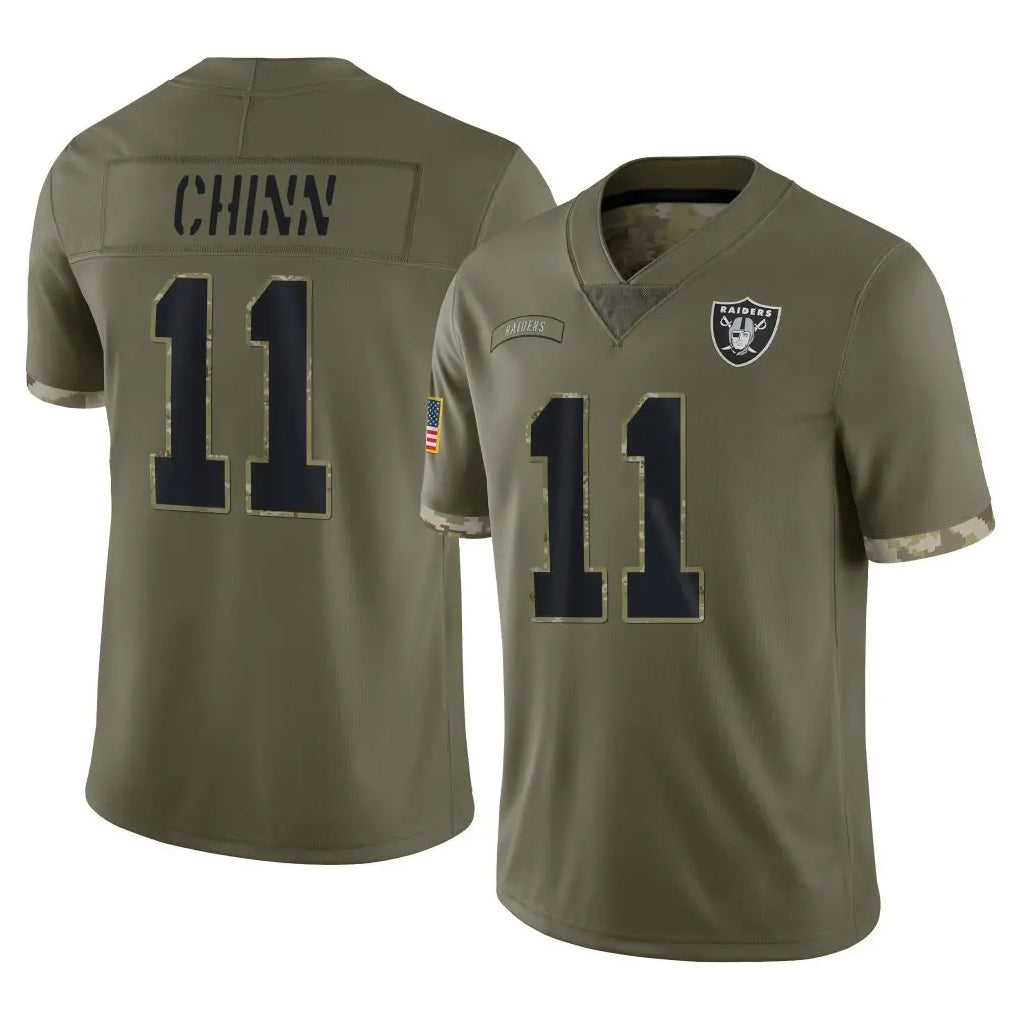 Jdoa LV.Raiders #11 Jeremy Chinn Player Olive Salute To Service Limited Stitched Jerseys