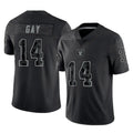 Jdoa LV.Raiders #14 Matt Gay Player Black Reflective Limited Game Stitched Jerseys