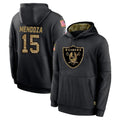 Jdoa LV.Raiders #15 Fernando Mendoza Player Black Salute to Service Hoodies Limited Game Stitched Jerseys